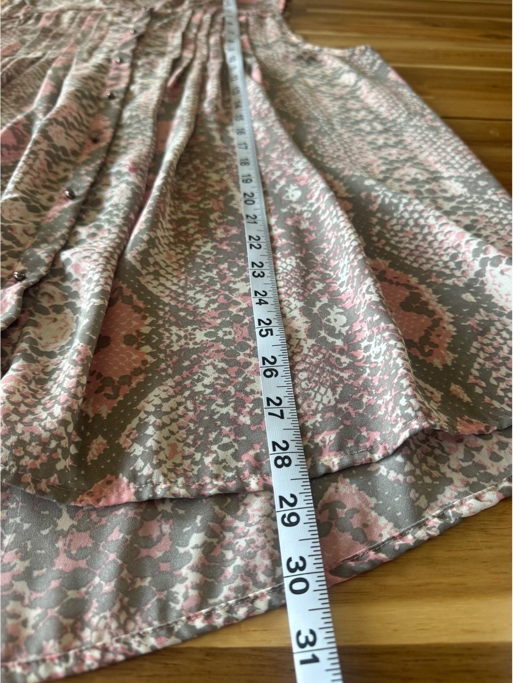 Daniel Rainn Women’s Blouse Gray Pink Print Button Front Cottagecore Boho fall - Picture 5 of 9